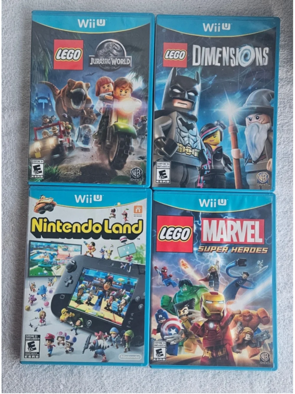 Lot 4 Nintendo Wii Games LEGO MARVEL Dimensions Nintendo Land Discs Are Pristine